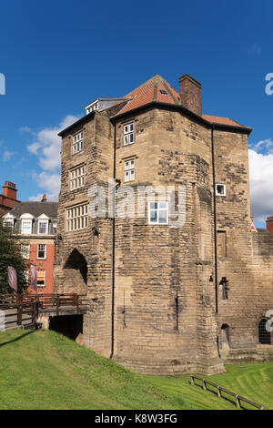 Il cancello nero, Newcastle il castello di gatehouse, North East England, Regno Unito Foto Stock