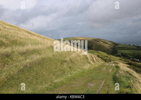 Ballard giù visto da nove Barrow giù, Swanage, Isle of Purbeck, Dorset, Inghilterra, Gran Bretagna, Regno Unito, Gran Bretagna, Europa Foto Stock