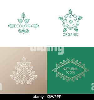 Il logo del set di elementi di natura Illustrazione Vettoriale