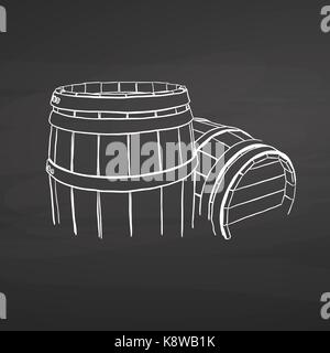 Chalk canna disegno sulla lavagna. disegnati a mano il cibo sano schizzo in bianco e nero per il disegno vettoriale sulla lavagna. Illustrazione Vettoriale