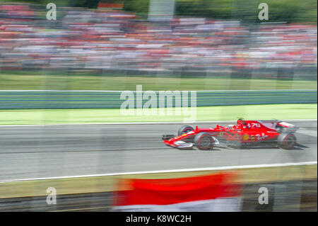Ferrari F1 driver Kimi Raikonen in occasione del Gran premio d'Italia a Monza, Italia Foto Stock