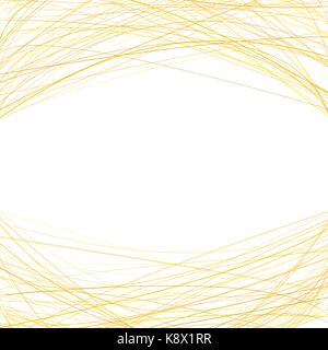 Sfondo astratto con random linee curve nella parte superiore e inferiore Illustrazione Vettoriale