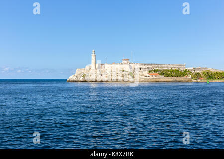 Il faro di faro castillo del Morro, situato nella città dell Avana, Cuba Foto Stock