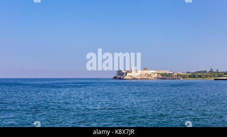 Il faro Faro Castillo del Morro, situato a l'Avana, Cuba Foto Stock