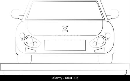Auto frontview icon image Illustrazione Vettoriale