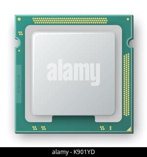 Microprocessore, chip, componenti elettronici icona Illustrazione Vettoriale