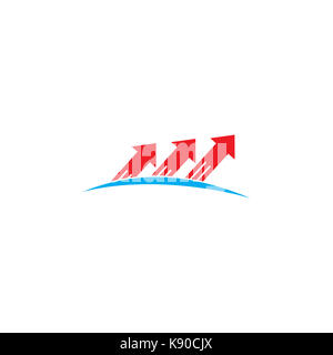 Le frecce up simbolo vettore logo Foto Stock