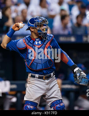 Campo Tropicana. Xx Settembre, 2017. Florida, USA- Chicago Cubs catcher Willson Contreras (40) del gioco tra il Chicago Cubs e il Tampa Bay Rays al Tropicana campo. Del Mecum/CSM/Alamy Live News Foto Stock