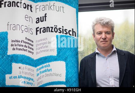 Frankfurt am Main, Germania. Xiii Sep, 2017. Paolo de sinety, il presidente della 'Francoforte in francese' iniziativa, in frankfurt am main, Germania, 13 settembre 2017. La Francia è il guest host a questo anno di frankfurt book fair (11-15 ottobre 2017). Credito: Frank rumpenhorst/dpa/alamy live news Foto Stock