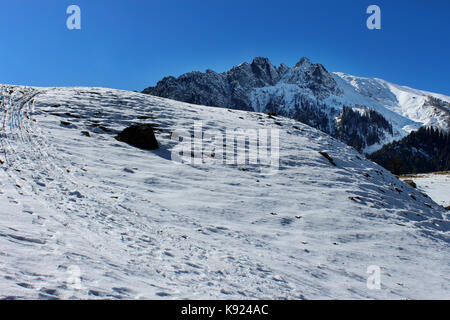 Montagna innevata. sonmarg, Kashmir in India. Foto Stock