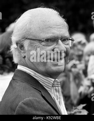 Re svedese Carl XVI Gustaf a Victoriadagen 2014 Foto Stock