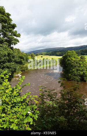 Il fiume Lune da Ruskins vista in Kirkby Lonsdale Cumbria Inghilterra England Regno Unito Regno Unito Foto Stock