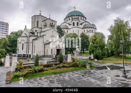 Vista esterna della cattedrale di San Sava, la più grande chiesa ortodossa nel mondo, Belgrado, Serbia. Foto Stock