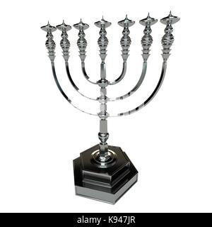 Candela menorah 3D render Foto Stock