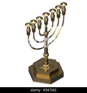 Candela menorah 3D render Foto Stock