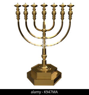 Candela menorah 3D render Foto Stock