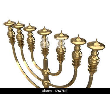 Candela menorah 3D render Foto Stock