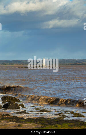 Charston rock lighthouse, fiume Severn. Foto Stock