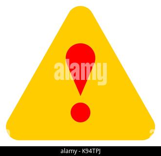 Utilizzare in tutti i vostri disegni. in stile appartamento punto esclamativo Icona segno di avvertimento attenzione il pulsante a forma di triangolo. illustrazione vettoriale di un elemento grafico Illustrazione Vettoriale