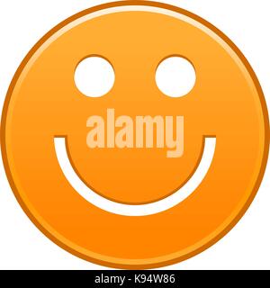 Orange volto sorridente allegro smiley emoticon felice. rapido e semplice forma recolorable isolato dal background. illustrazione vettoriale di un elemento grafico Illustrazione Vettoriale