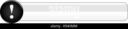 Nero lucido il tasto punto esclamativo segno icona di avvertimento. illustrazione vettoriale di un elemento grafico per il web design internet Illustrazione Vettoriale