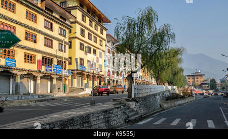 Thimphu bhutan - 10 apr 2016: vista di thimphu città in Bhutan durante la stagione primaverile - vista città di thimphu in Bhutan Foto Stock