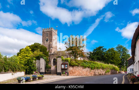 East Budleigh chiesa parrocchiale; la fanciullezza Home di Sir Walter Raleigh Foto Stock