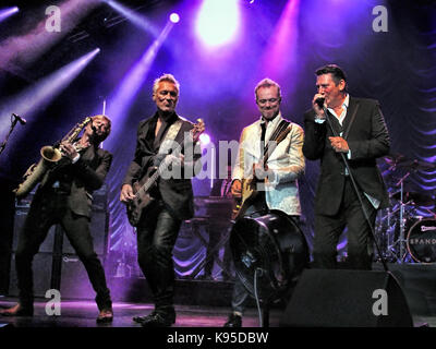 British pop gruppo Spandau Ballet in concerto in 2015 Foto Stock