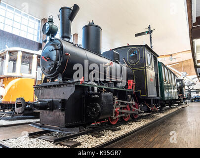 Antica locomotiva della Tesla museum di Zagabria. Foto Stock