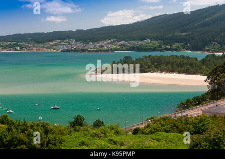 Paesaggio e Ria do Barqueiro, Manon, provincia la Coruna, Regione Galizia, Spagna, Europa Foto Stock