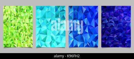 Abstract triangolo irregolare mosaico flyer set di modelli - Brochure del vettore sfondi dai triangoli colorati Illustrazione Vettoriale