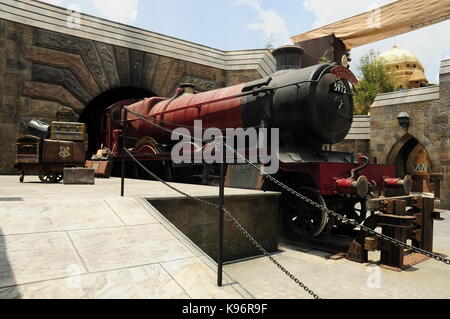 La scuola di Hogwarts Express, il mondo di Wizarding di Harry Potter, Universal Studios Florida, Stati Uniti d'America Foto Stock