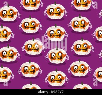 Zucca di Halloween pattern senza giunture Illustrazione Vettoriale