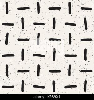 Disegnato a mano etnico stile seamless pattern. geometrica astratta Sfondo piastrelle in bianco e nero. vettore di freehand doodle texture. Illustrazione Vettoriale