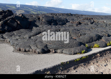 La lava ha sbarrato la strada alle Hawaii Foto Stock