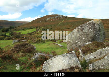 Bell Tor in autunno, Dartmoor Devon, Inghilterra, Regno Unito Foto Stock