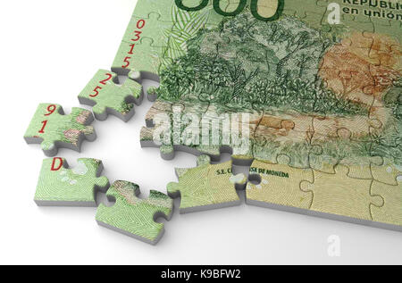 Argentina pesos puzzle su sfondo bianco Foto Stock