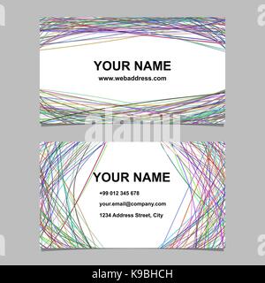 Moderno business card modello impostano il vettore - corporate design con strisce arcuate Illustrazione Vettoriale