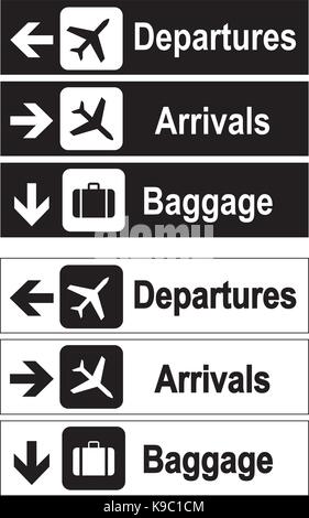 Aeroporto di cartelli informativi Illustrazione Vettoriale