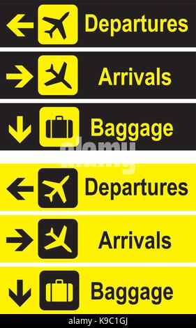 Aeroporto di cartelli informativi Illustrazione Vettoriale