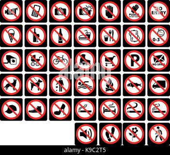 Cartelli grafici non consentiti Illustrazione Vettoriale