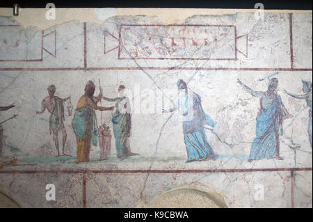 Affresco. 1 ° secolo. Columbarium di Villa Doria Pamphili. Dettaglio. Museo Nazionale Romano. Palazzo Massimo. Roma. L'Italia. Foto Stock