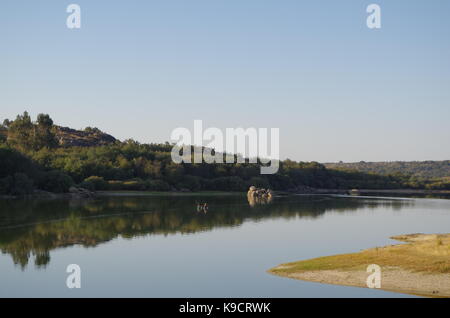 Povoa e Meadas Dam in Castelo de Vide. Alentejo, Portogallo Foto Stock