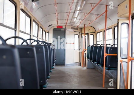 Vuoto interiore del tram Foto Stock