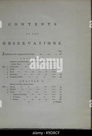 Le osservazioni fatte nel corso di un viaggio in giro per il mondo (in H.M.S. Risoluzione) sulla geografia fisica, storia naturale, etica e filosofia, soprattutto su BHL34344175 Foto Stock