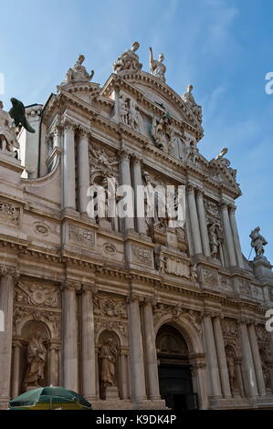 Facciata di santa maria del giglio, chiesa di venezia, venezia, Italia e Europa Foto Stock