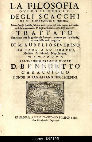 Marco Aurelio Severino La filosofia overo il perche degli scacchi 1690 007 Foto Stock