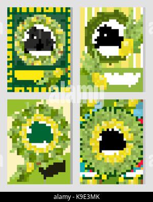 Felice sukkot set di volantini o poster. sukkot raccolta di modelli per la tua progettazione biglietti di auguri e molto altro. illustrazione vettoriale. Illustrazione Vettoriale