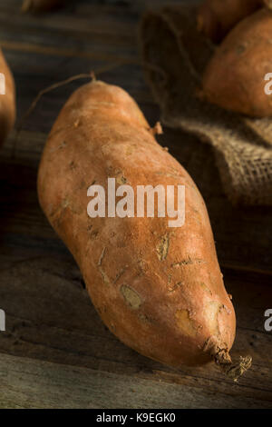 Materie di colore arancione organico patata dolce patate pronto per cucinare Foto Stock