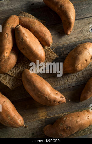 Materie di colore arancione organico patata dolce patate pronto per cucinare Foto Stock